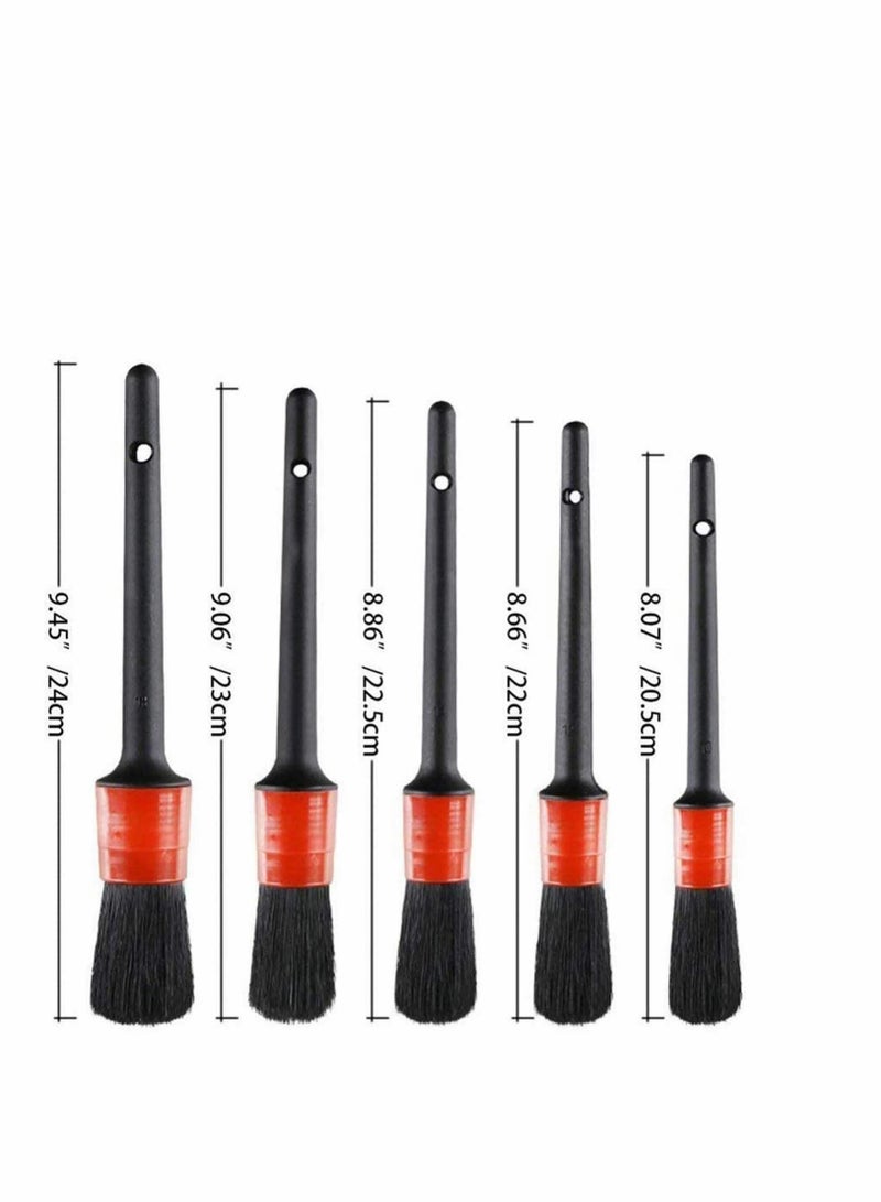 Excefore Car Detailing Brushes Set with Car Wash Mitt - Automotive Detail Cleaning Brushes Auto Car Detail Cleaning Brushes for Cleaning Engine Bay, Wheels, Emblems, Leather, Air Vents  - Image 3