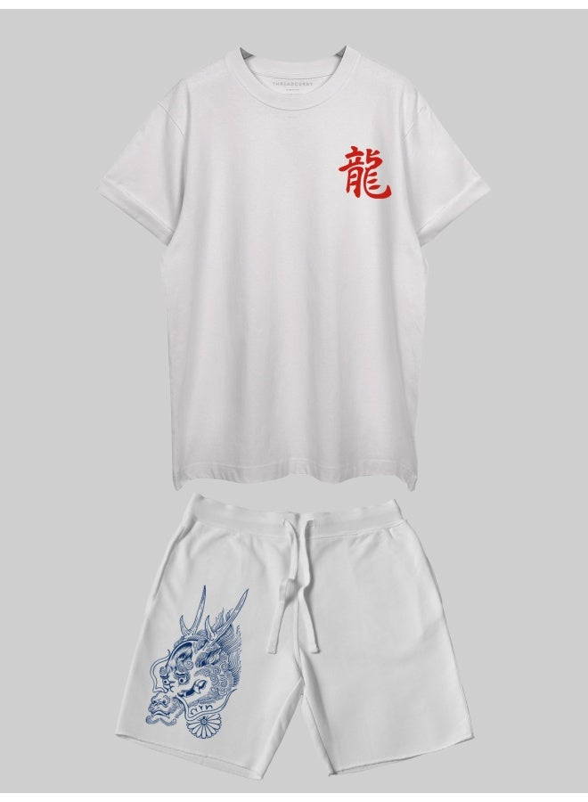 THREADCURRY THREADCURRY Be Fearless Printed Co-ord Set for Men - Half Sleeve Oversized T-Shirt and Shorts  - Image 3