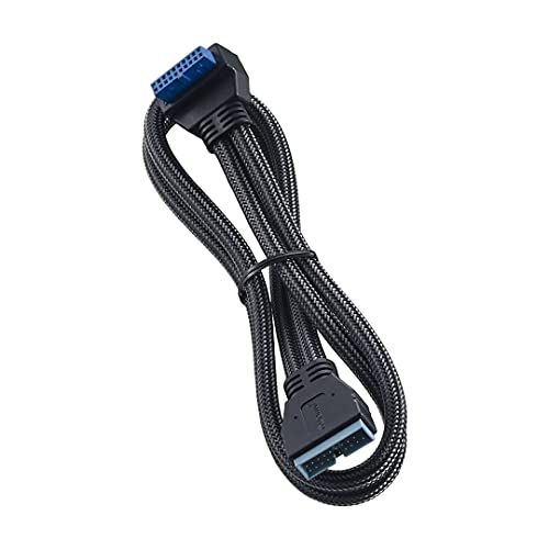 CableMod ModMesh Sleeved Right Angle Internal USB 3.0 Cable (Carbon, 50cm) - Image 1