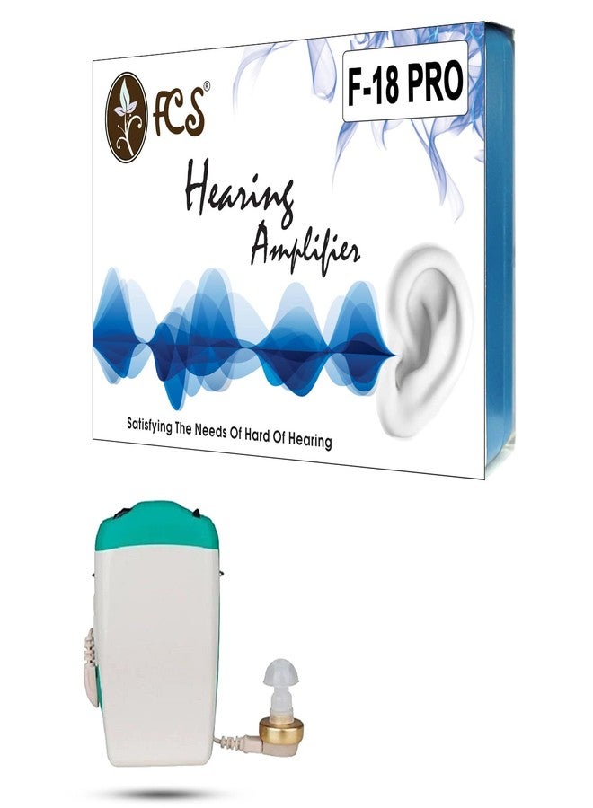 FCS F 18 PRO Pocket Amplifier for old age People with extra wires V cord Set (Black) Sound Enhancement Pocket hearing aid For Mild To Moderate Ear Loss. - Image 5