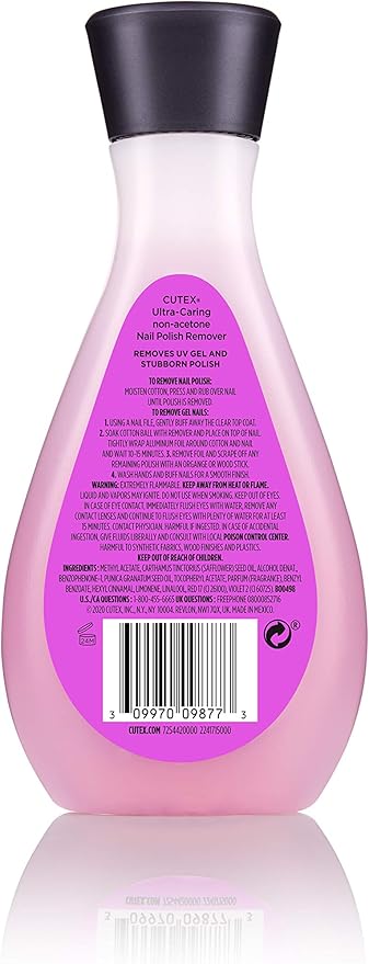 Cutex UltraCaring NonAcetone Nail Polish Remover 200ml Pack of 2 - Image 2