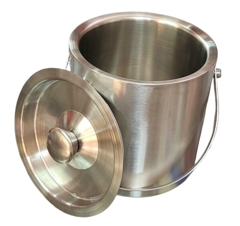 Proniks Stainless Steel Double Insulated ice Buckets 1LTR in Pack of 2 in Silver Color for Home Bar and MiniBar and for Cocktail and mocktail Parties - Image 2