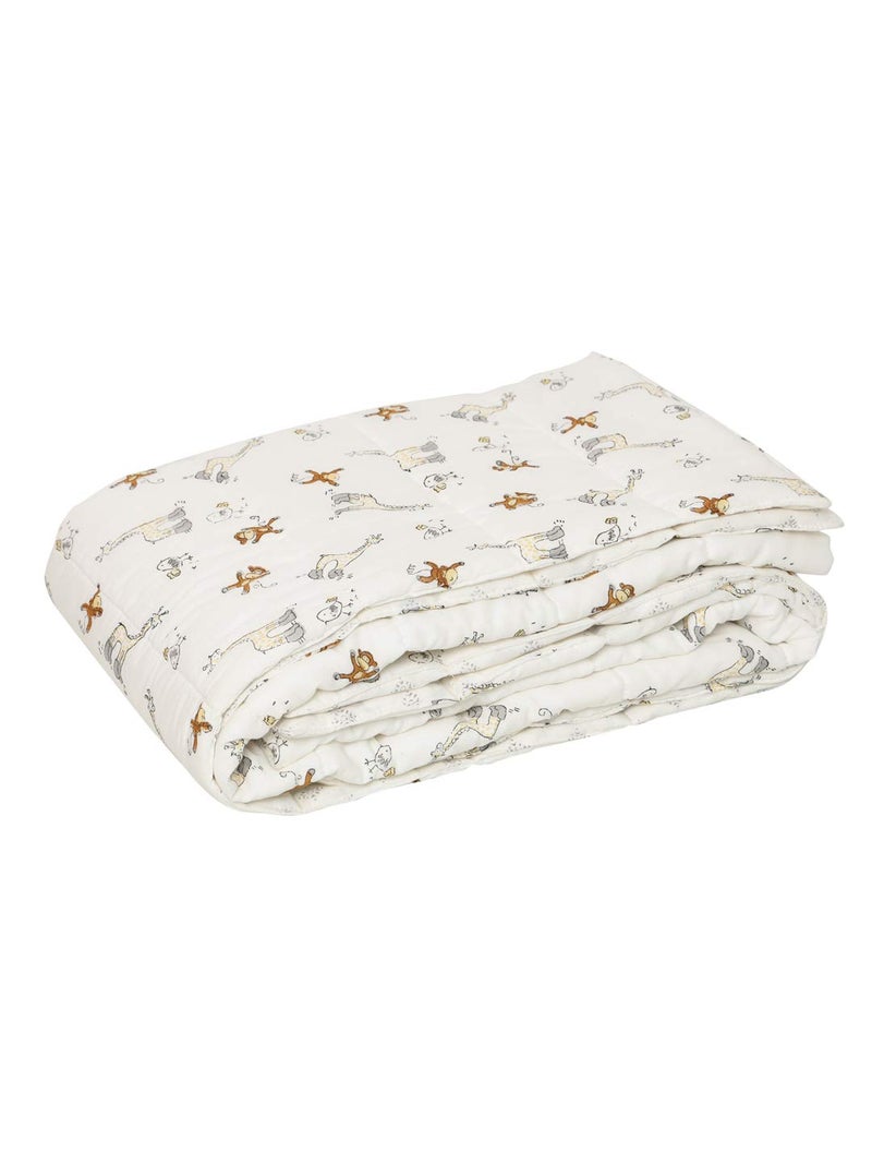 MOM'S HOME MOM'S HOME New Born Organic Cotton Gift Set - 0-1 Year-1 Quilted Quilt & Pack of 4 - Muslin, 1 Muslin Blanket, P3 Socks - Image 2