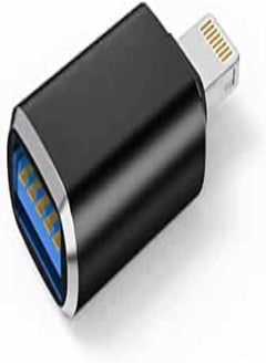 OTG Lightning Male to USB 3.0 Adapter Cable Support Camera, Card Reader, Mouse Card, Keyboard, Distributor, Piano, Connection Adapter, USB Disk, iPhone 12/11/8/7/Plus/Max, iPad Air Pro Mini - Black