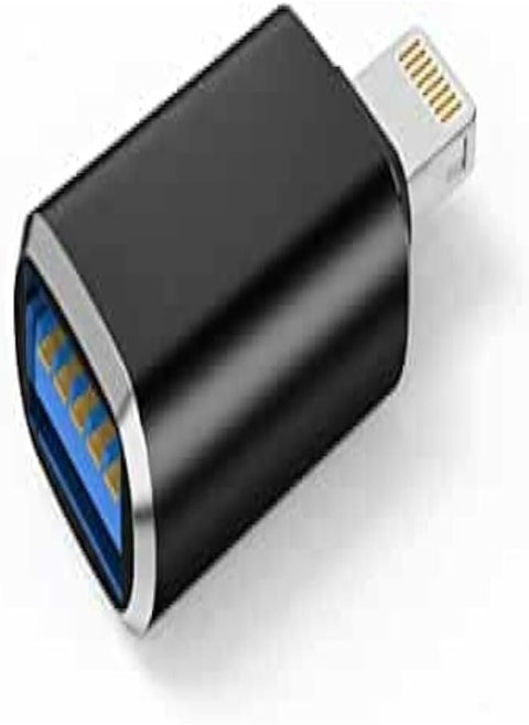 OTG Lightning Male to USB 3.0 Adapter Cable Support Camera, Card Reader, Mouse Card, Keyboard, Distributor, Piano, Connection Adapter, USB Disk, iPhone 12/11/8/7/Plus/Max, iPad Air Pro Mini - Black