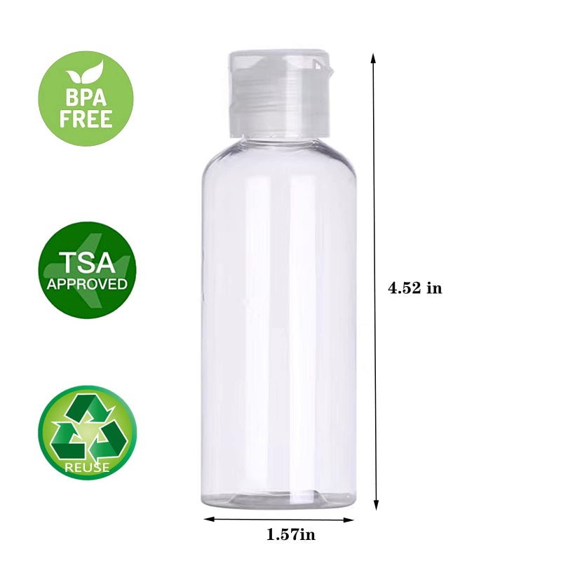 DNSEN 5 Pack 3.4oz Empty Plastic Travel Bottles for Toiletries TSA Approved Leak Proof Squeezable Travel Size Containers Travel Essentials Accessories, clear - Image 4