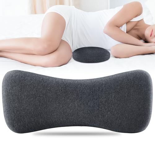 Hapiclody Lumbar Support Pillow for Sleeping Memory Foam Lumbar Pillow for Lower Back Pain Relief Back Support Pillow for SideBack and Stomach SleepersBed Wedge Bolster Pillow Bed Rest PillowGray - Image 1