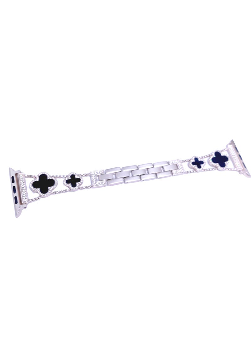 Y&D For Apple Watch 38/40/41MM Fashion Diamond Clover Metal Strap  - Image 1