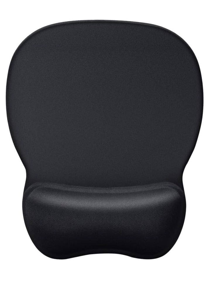 Ergonomic Mouse Pad with Gel Wrist Rest, Comfortable Mousepad with Smooth Wrist Support Surface and Non-Slip PU Base for Pain Relief, Computer, Laptop, Office & Home, 9.4 x 8.1 in, Black Color  - Image 1