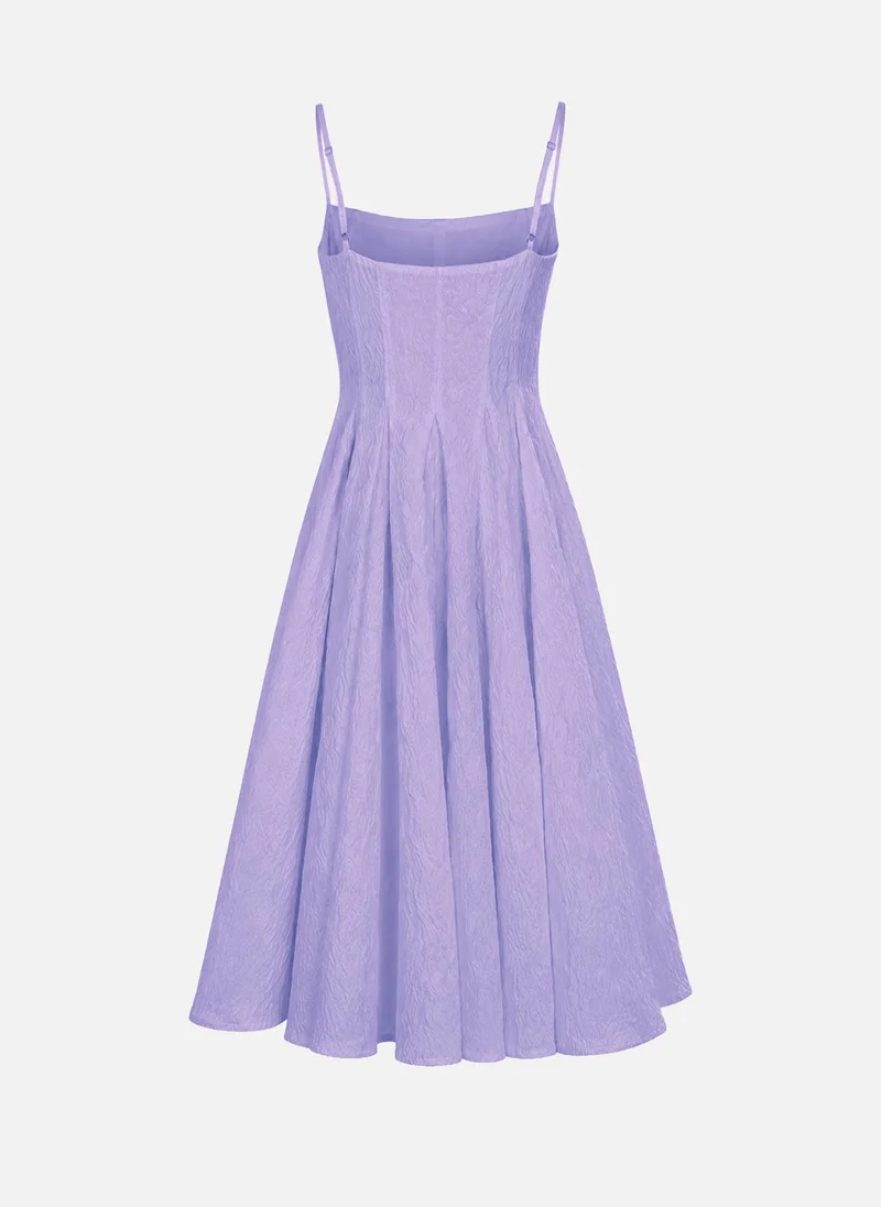 Lichi  Midi dress with straps in crinkled fabric for Women | Best Price UAE