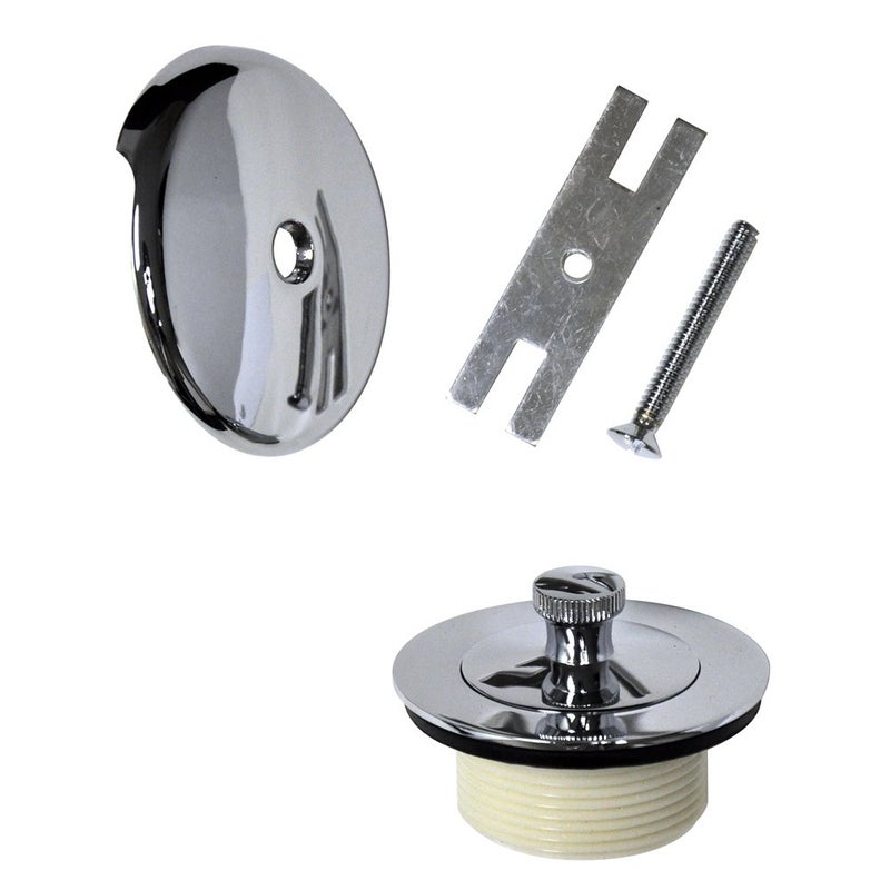 DANCO Universal Lift and Turn Bath Drain Trim Kit with Overflow Plate, Chrome (88966) - Image 1