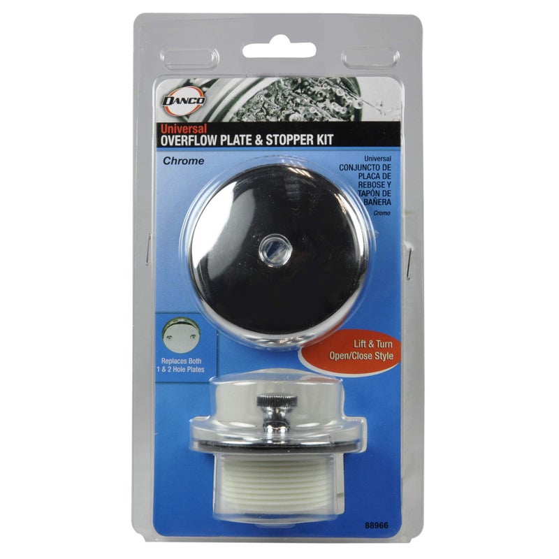 DANCO Universal Lift and Turn Bath Drain Trim Kit with Overflow Plate, Chrome (88966) - Image 3