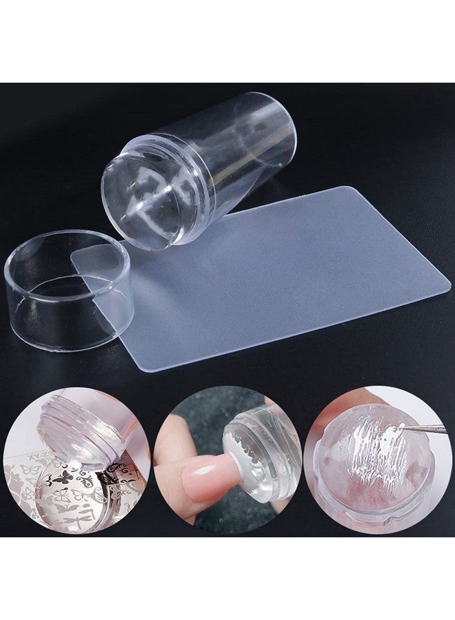 B-LADY Nail Stamping Head With A Lid Big Scraper Silicone Polish Printing Nail Art Stamp for Girl's (Transparent) (Pack Of 1) - Image 5