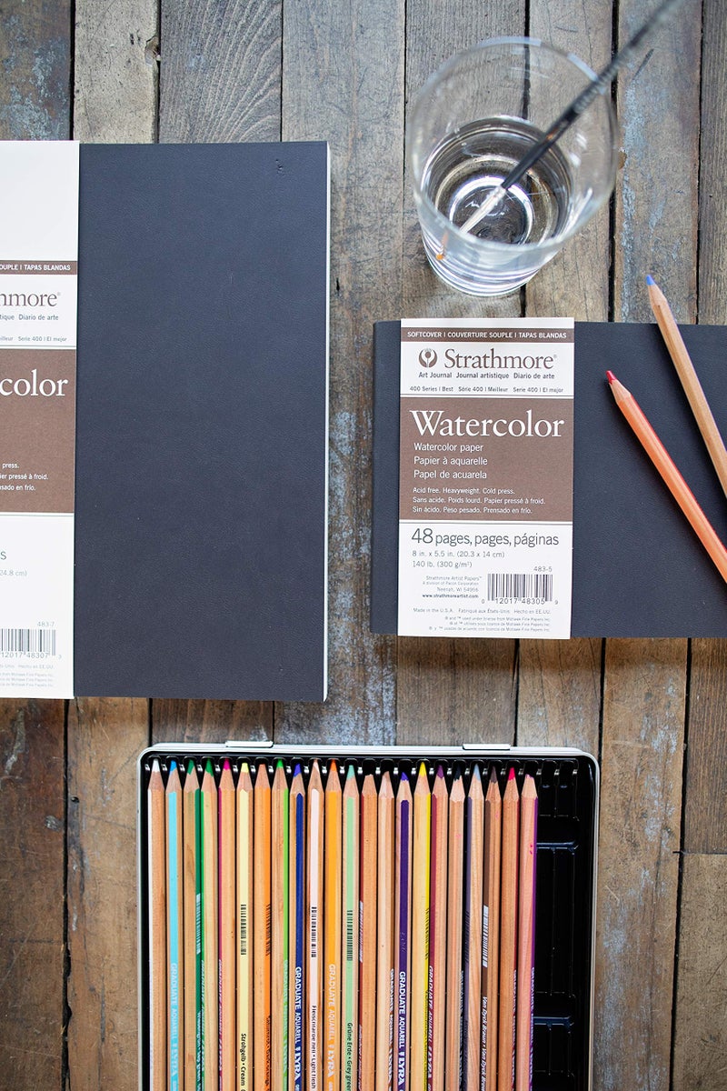 Strathmore 483-7 Softcover Watercolor Art Journal, 7.75" x 9.75", White, 24 Sheets - Image 2