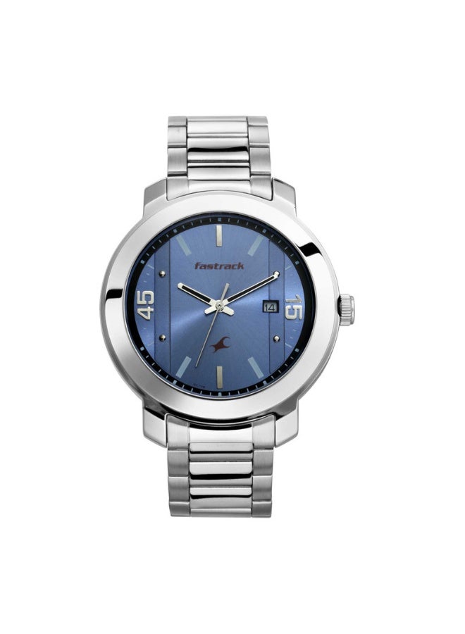 fastrack 3246SM02 Bare Basics Men’s Analog Watch – Blue Dial, Stainless Steel Strap, Quartz Movement - Image 1