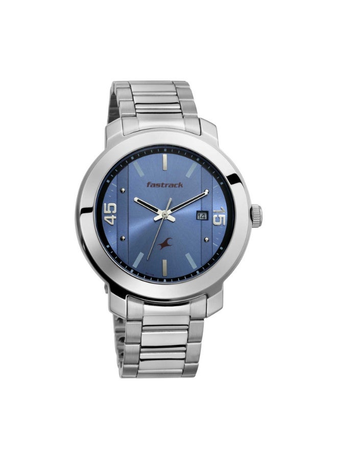 fastrack 3246SM02 Bare Basics Men’s Analog Watch – Blue Dial, Stainless Steel Strap, Quartz Movement - Image 2