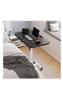 PENG GENERAL Mobile Over Bed Table with Wheels Adjustable Over Bed Table Standing Desk Cart Black 55x32cm  - Image 5