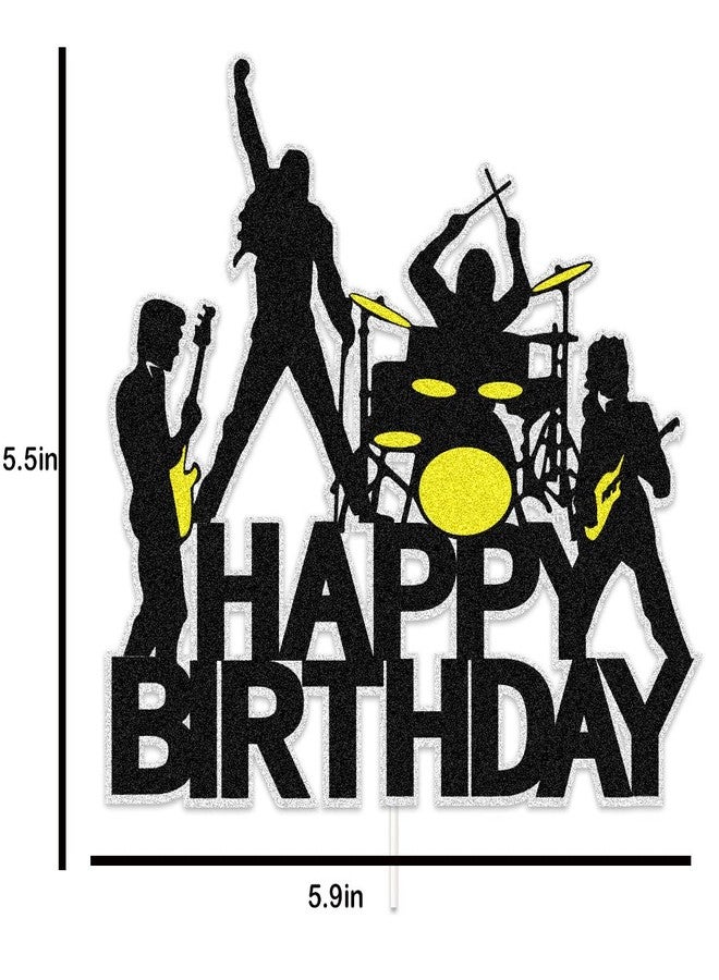 ChoJoy Rock and Roll Cake Toppers Rock Music Birthday Decoration with Band for Rock and Roll Themed Birthday Party - Image 2