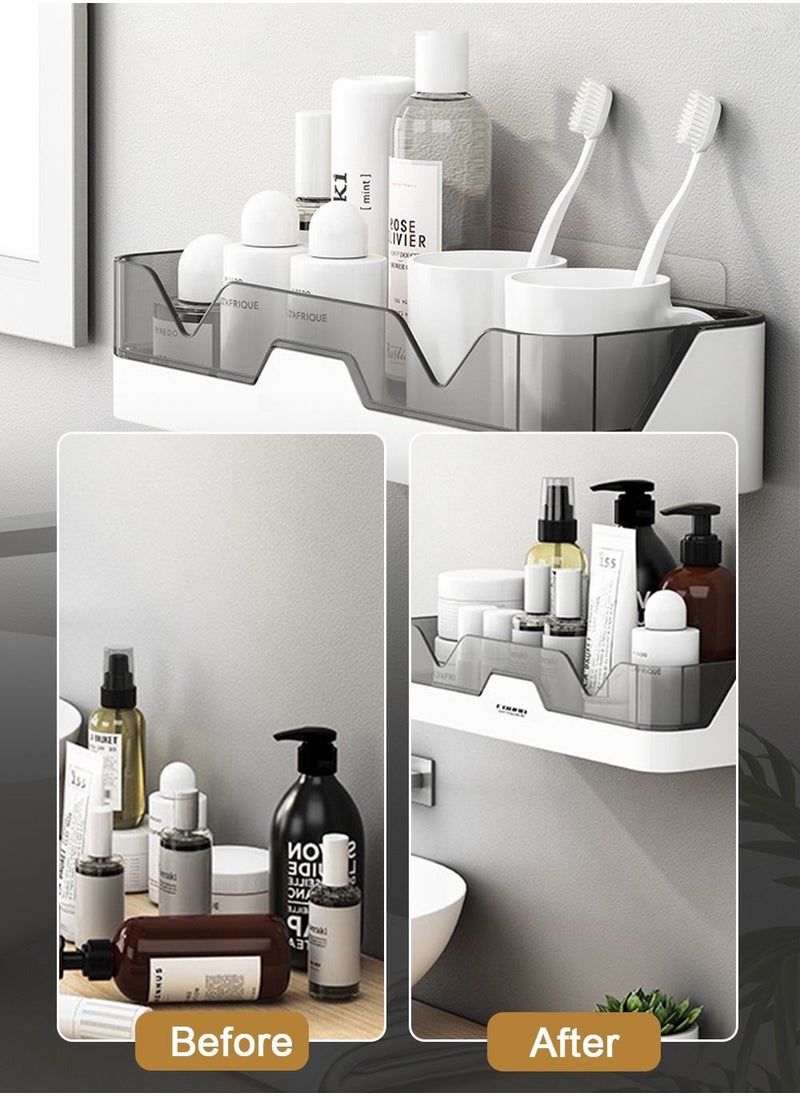 HomarKet Shower Caddy Adhesive Shower Shelf for Bathroom 2 Pack: Premium Bathroom Wall Organizer - No Drilling Shower Organizer - Adhesive Kitchen Storage Rustproof Storage Rack for Bathroom  - Image 3