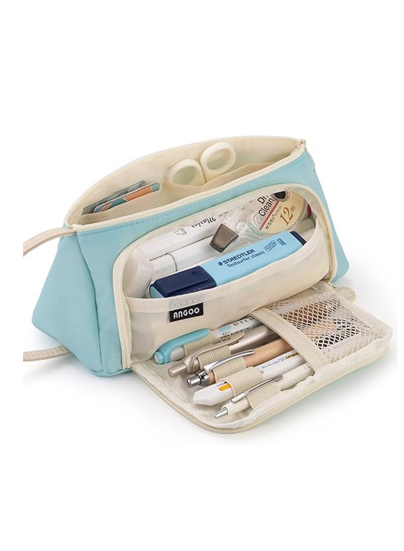 general Big Capacity Pencil Case Pouch Pen Case Simple Stationery Bag School College Office Organizer for Teens Girls Adults Student - Image 1