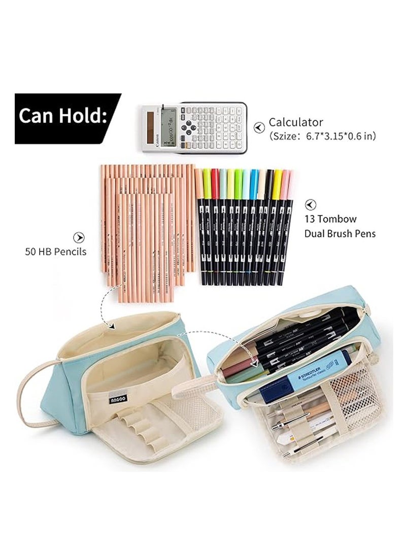 general Big Capacity Pencil Case Pouch Pen Case Simple Stationery Bag School College Office Organizer for Teens Girls Adults Student - Image 3