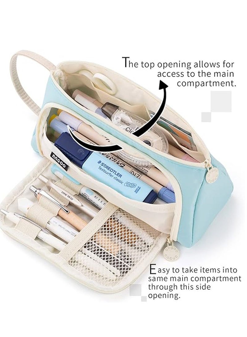 general Big Capacity Pencil Case Pouch Pen Case Simple Stationery Bag School College Office Organizer for Teens Girls Adults Student - Image 2