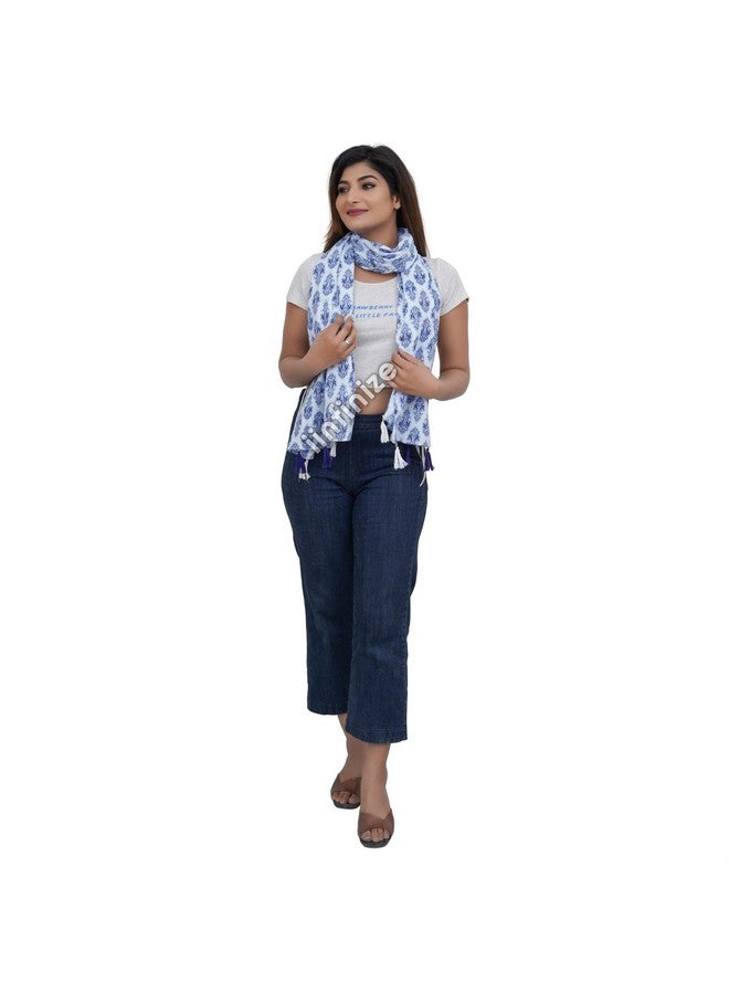 iinfinize iinfinize Scarf Ethnic Cotton Printed Stole For Girls Casual Summer Comfort Scarf Floral Design Face Coverup Neck Scarves Daily Use Dupatta  - Image 2