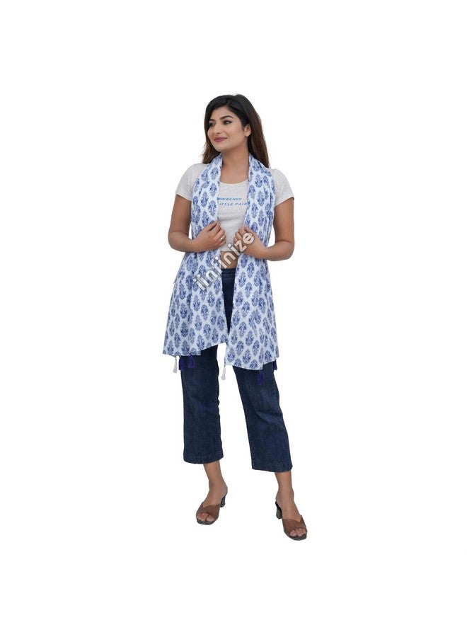 iinfinize iinfinize Scarf Ethnic Cotton Printed Stole For Girls Casual Summer Comfort Scarf Floral Design Face Coverup Neck Scarves Daily Use Dupatta  - Image 1