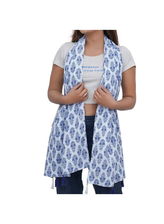 iinfinize iinfinize Scarf Ethnic Cotton Printed Stole For Girls Casual Summer Comfort Scarf Floral Design Face Coverup Neck Scarves Daily Use Dupatta  - Image 4