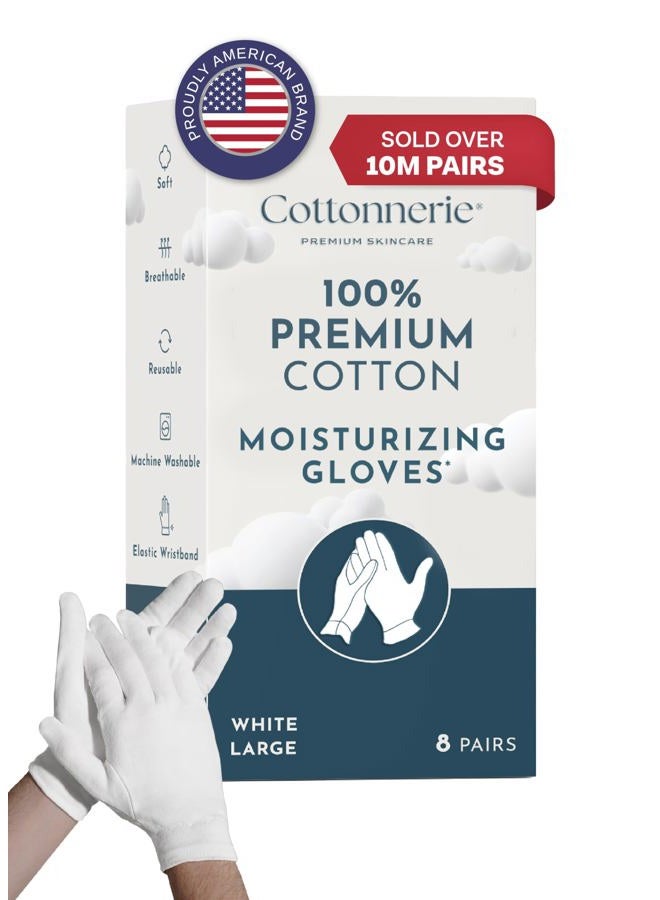 Gaxcoo Cottonnerie Cotton Gloves for Dry Hands Sleeping, Overnight