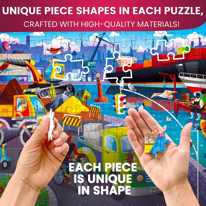 QUOKKA Floor Puzzles for Kids Ages 8-10 – 3X150 Piece Puzzles for Kids Ages 4-6 – Search & Find Ocean Animal Kid Activities Included for 5-8 Year Old – Toddler Learning Toy Game Gift for Boys & Girls - Image 3