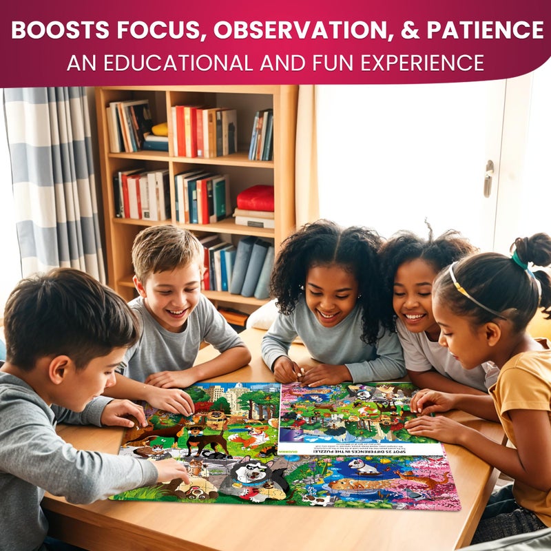 QUOKKA Floor Puzzles for Kids Ages 8-10 – 3X150 Piece Puzzles for Kids Ages 4-6 – Search & Find Ocean Animal Kid Activities Included for 5-8 Year Old – Toddler Learning Toy Game Gift for Boys & Girls - Image 5