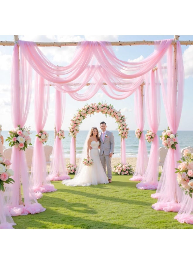 RATSAW 75 x 600 CM Wedding Arch Draping Sheer Fabric for Ceremony Party Reception Decorations Pink - Image 4