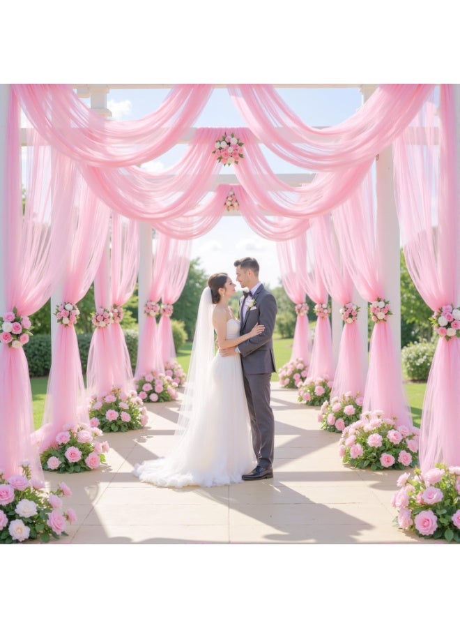 RATSAW 75 x 600 CM Wedding Arch Draping Sheer Fabric for Ceremony Party Reception Decorations Pink - Image 5
