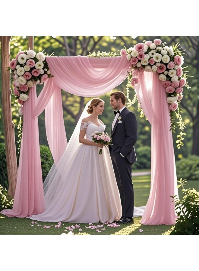 RATSAW 75 x 600 CM Wedding Arch Draping Sheer Fabric for Ceremony Party Reception Decorations Pink - Image 2