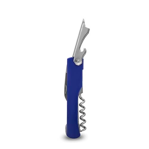 Fackelmann Stainless Steel Multipurpose Anti-Slip Waiters Corkscrew | Equipped with Corkscrew, Bottle Opener and a Serrated Cutter | Strong, Durable & Rust-Resistant | Dishwasher Safe - 15.5 cm, Blue - Image 1