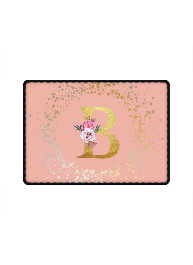 Stylizedd Designer Gaming Mouse Pad Anti-Skid Mousepad Large Keyboard Mouse Pad Desk Mat Custom Monogram Initial Letter Floral Pattern Alphabet - B(Rose Pink)  - Image 1