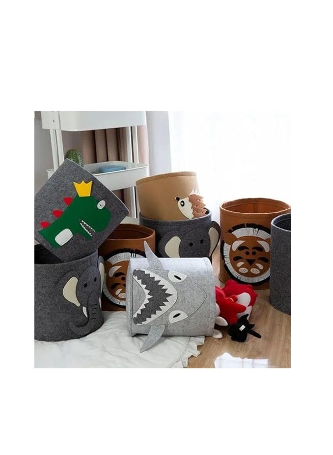 سبيس شوب باسكت تخزين بأشكال حيوانات | حقيبة تخزين سميكة مصنوعة يدويًا لملابس الأطفال - Image 2