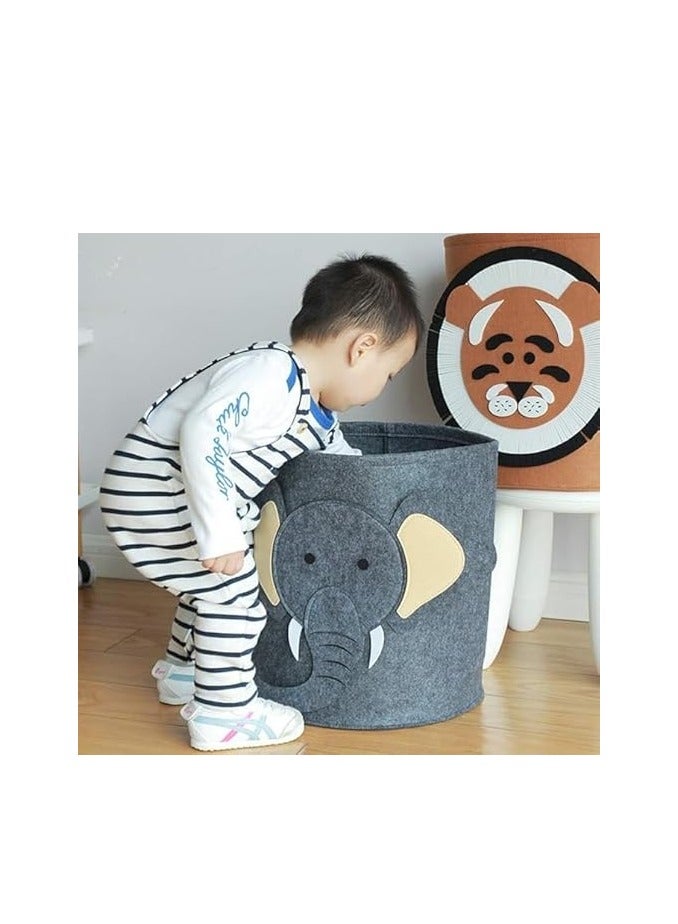 سبيس شوب باسكت تخزين بأشكال حيوانات | حقيبة تخزين سميكة مصنوعة يدويًا لملابس الأطفال - Image 3