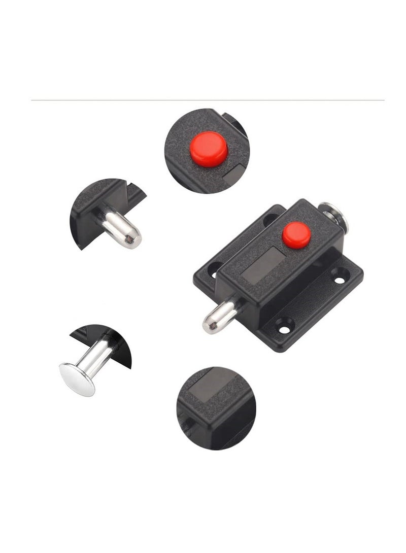 Door Bolt Lock, 10 Pack Automatic Slide Door Latch Lock Red Push Button Bolt Switch Spring Sliding Latches Bump Window Cabinet Locker Home Safety Hardware Furniture Cabinet Drawer Snib - Image 2