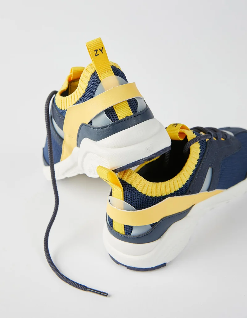 زيبي Trainers for Boys 'Superlight Runner', Dark Blue/Yellow