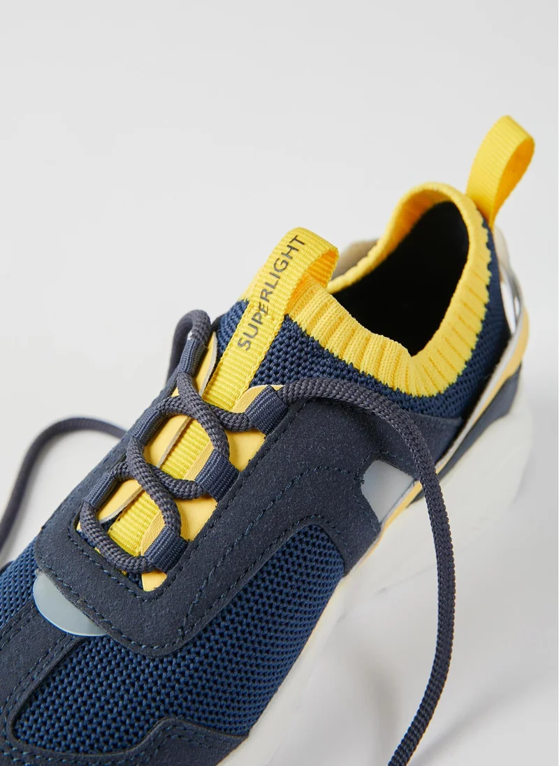 زيبي Trainers for Boys 'Superlight Runner', Dark Blue/Yellow
