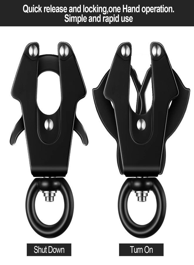 Reginary 2 Pcs Frog Clip Black Dog Leash Clasp 360 Degree Swivel Clip Heavy Duty Quick Release Dog Chain Buckle Frog Cable Leash Buckle for Linking Pet Collar Supplies - Image 2