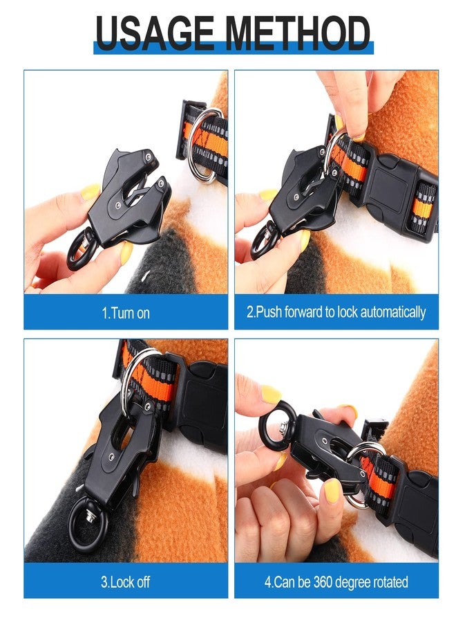 Reginary 2 Pcs Frog Clip Black Dog Leash Clasp 360 Degree Swivel Clip Heavy Duty Quick Release Dog Chain Buckle Frog Cable Leash Buckle for Linking Pet Collar Supplies - Image 5