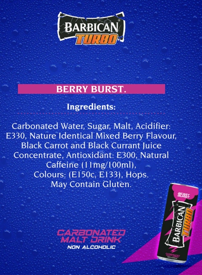 Barbican Turbo Berry Flavoured Malt In Can 240ml - Image 2
