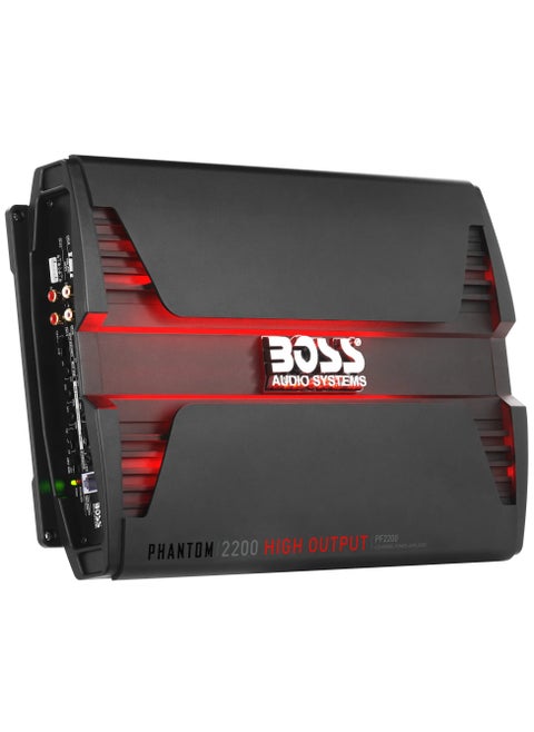BOSS Audio Systems PF2200 Phantom 2200 Watt, 4 Channel, 2 4 Ohm Stable Class AB, Full Range, Bridgeable, Mosfet Car Amplifier with Remote Subwoofer Control