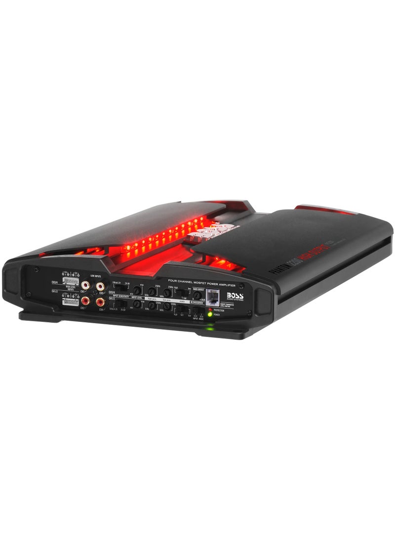 BOSS AUDIO SYSTEMS - BOSS Audio Systems PF2200 Phantom 2200 Watt, 4 Channel, 2 4 Ohm Stable Class AB, Full Range, Bridgeable, Mosfet Car Amplifier with Remote Subwoofer Control - Image 1