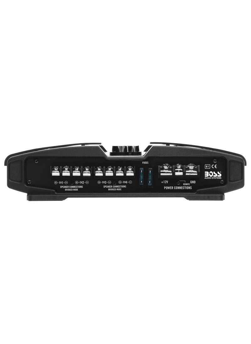 BOSS AUDIO SYSTEMS - BOSS Audio Systems PF2200 Phantom 2200 Watt, 4 Channel, 2 4 Ohm Stable Class AB, Full Range, Bridgeable, Mosfet Car Amplifier with Remote Subwoofer Control - Image 1