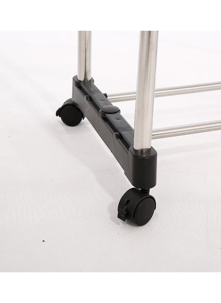 DOUBLE POLE Rack Garment Organizer Silver/Black  - Image 5