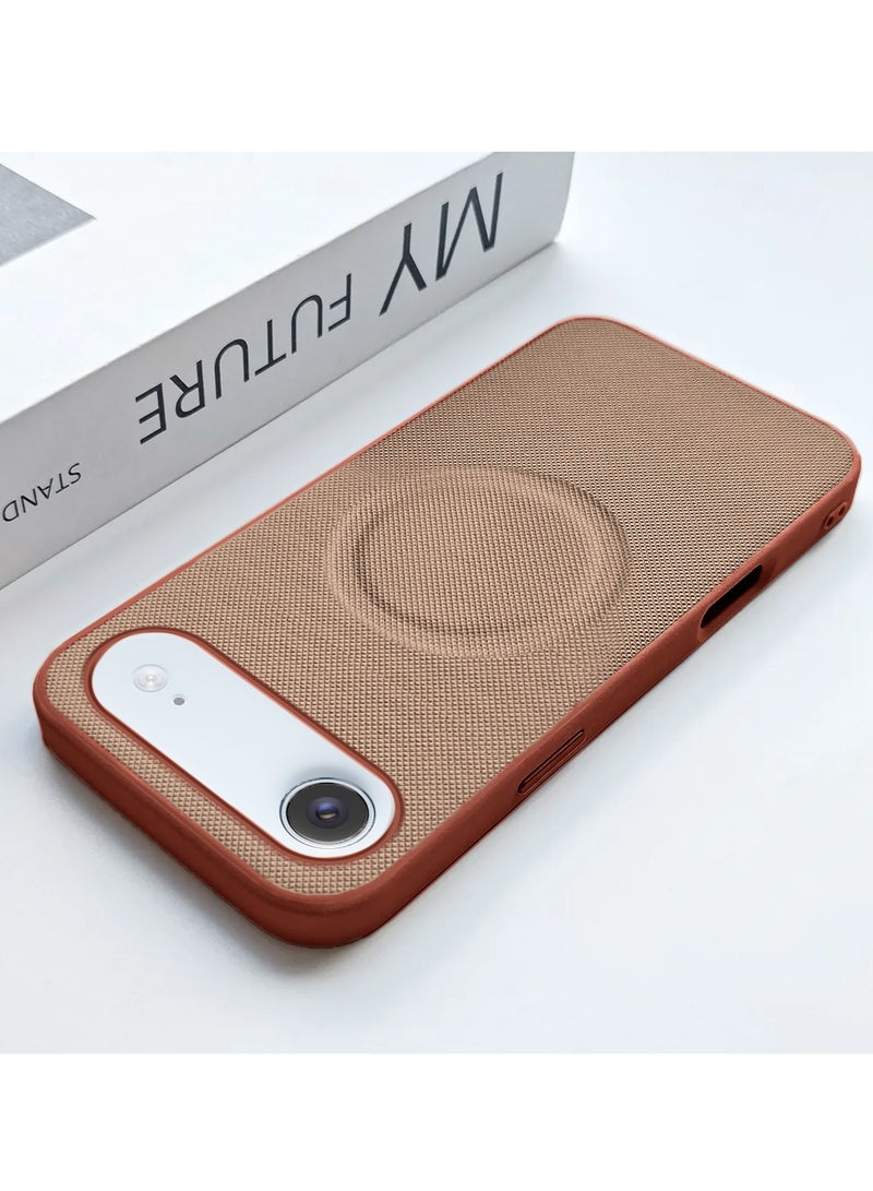 Wtech Apple iPhone Air 5G 2025 Luxury High Quality Magnetic Silicone Sides Case Cover (MCRPSN) - Brown - Image 3